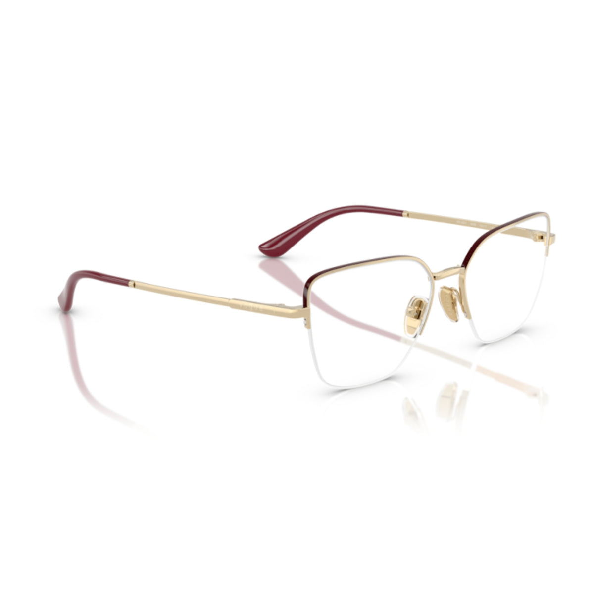 Vogue VO4331 pale gold/top bordeaux cat-eye eyeglasses, angled view