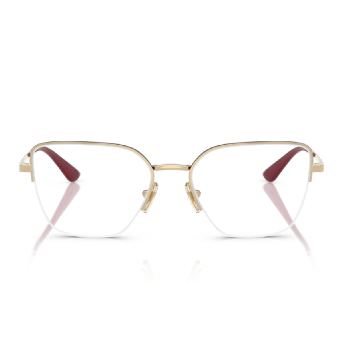 Vogue VO4331 pale gold/top bordeaux cat-eye eyeglasses, half-rim metal frame