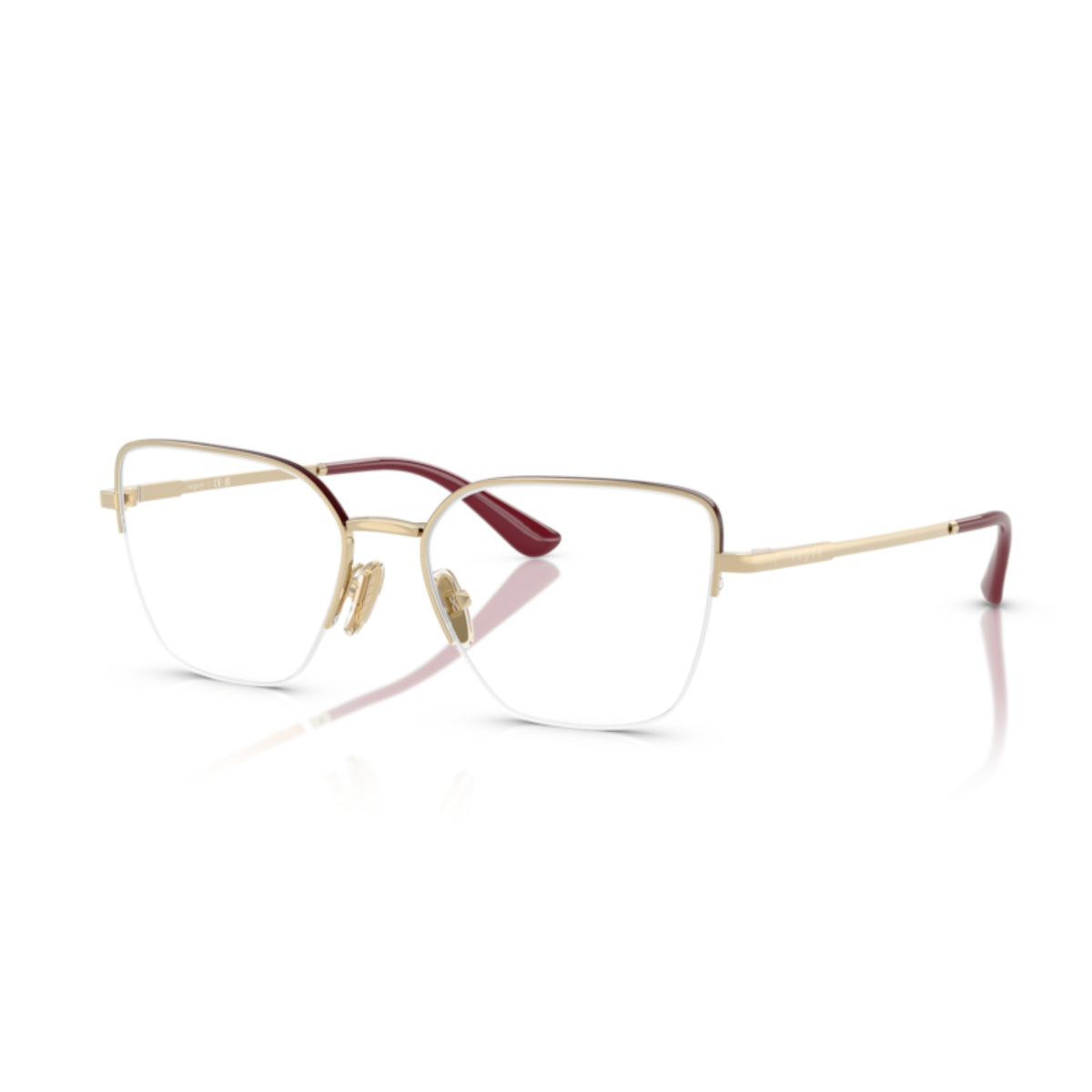 Vogue VO4331 pale gold/top bordeaux cat-eye eyeglasses with metal frame