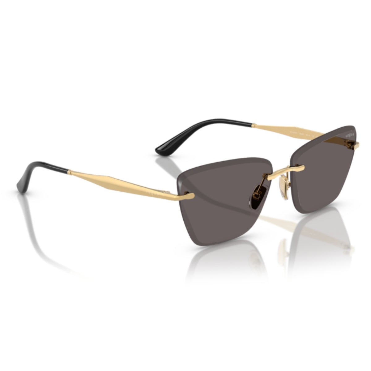 Vogue VO4332S gold rimless sunglasses, angled view