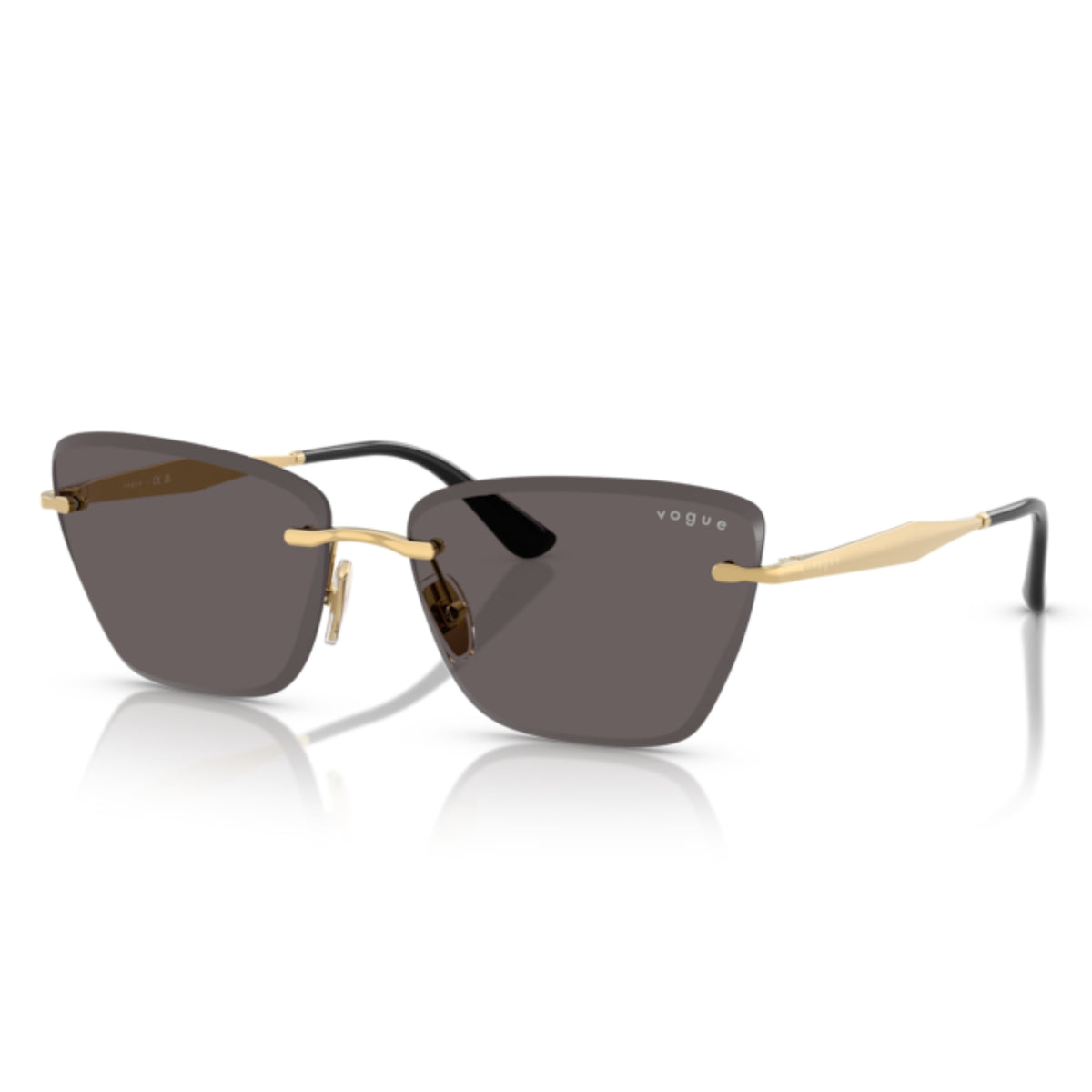 Vogue VO4332S gold rimless sunglasses with black lenses