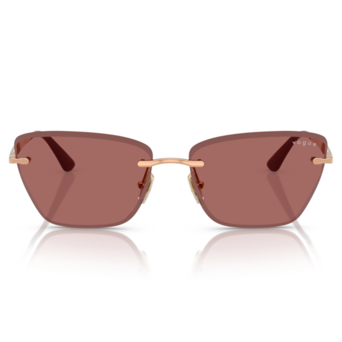 Vogue VO4332S rose gold rimless sunglasses, metal frame