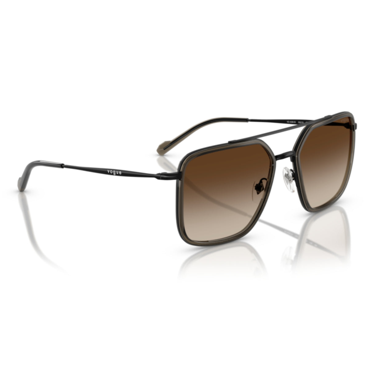 Vogue VO4336SI black square sunglasses, angled view
