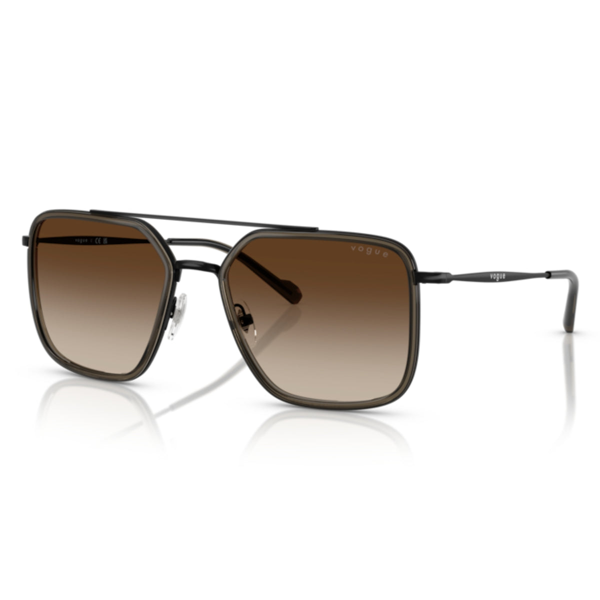 Vogue VO4336SI black square sunglasses with brown lenses