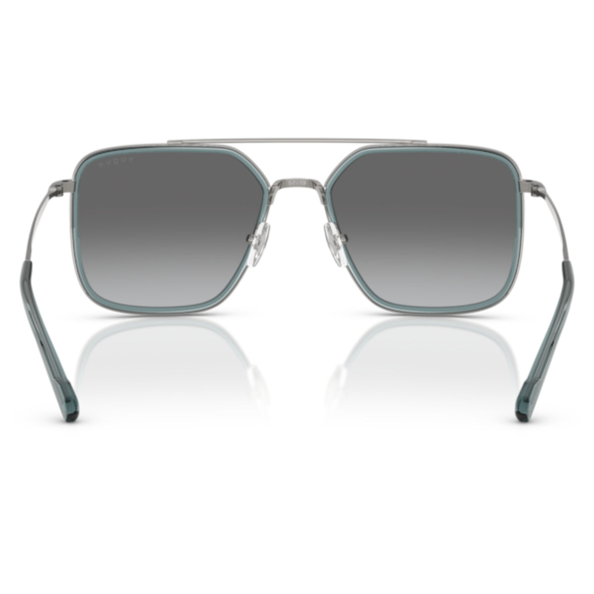 Vogue VO4336SI gunmetal square sunglasses, back view of the frame and temples