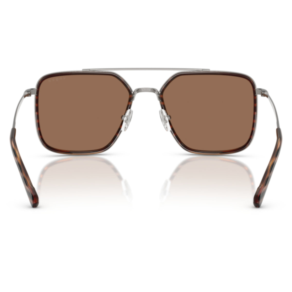 Vogue VO4336SI gunmetal square sunglasses, back view of the frame and temples
