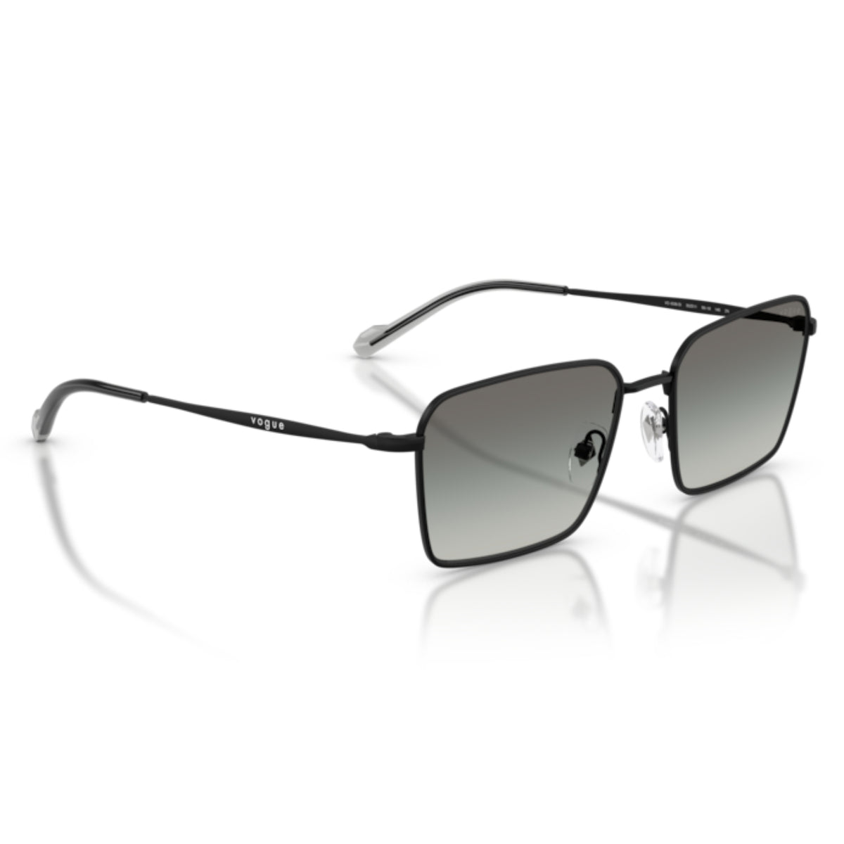 Vogue VO4338SI matte black square sunglasses, angled view