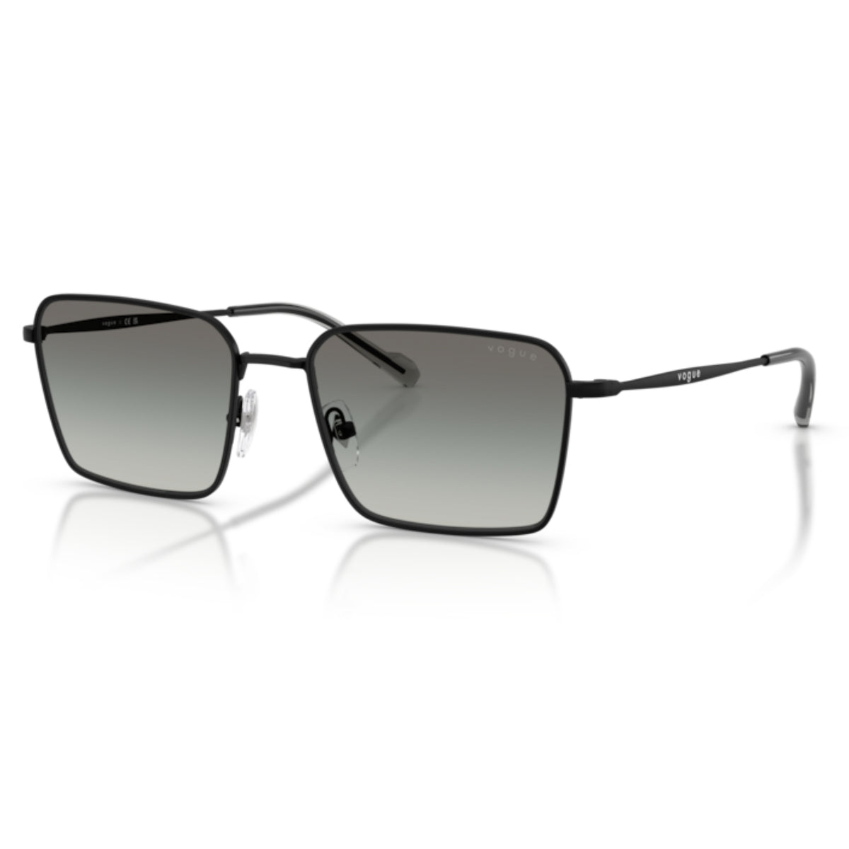 Vogue VO4338SI matte black square sunglasses with grey lenses