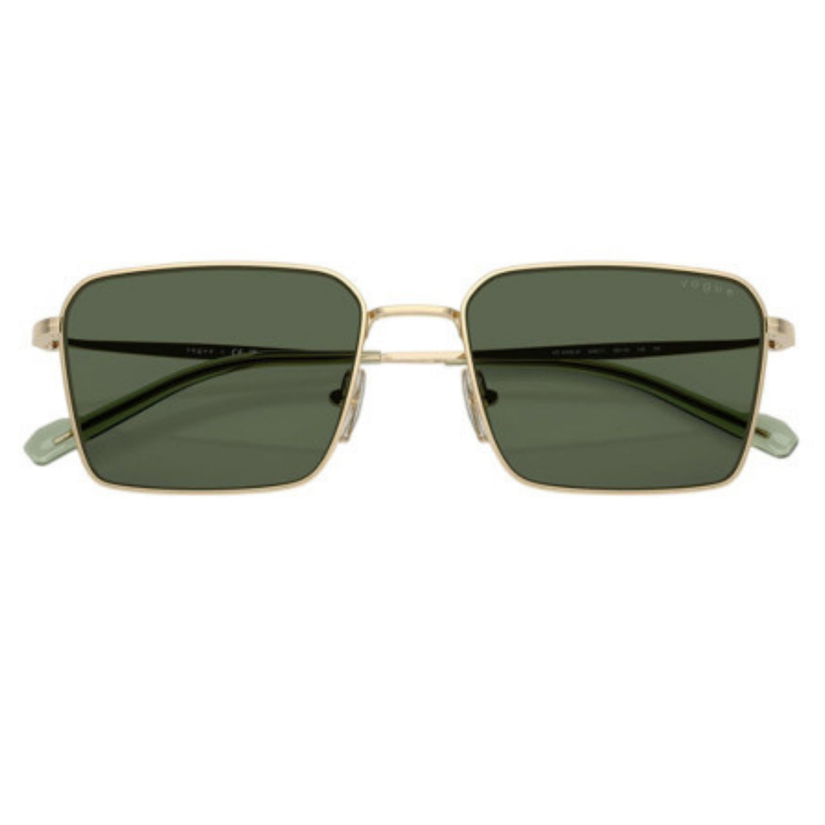 Vogue VO4338SI gold square sunglasses, front view with the temples folded