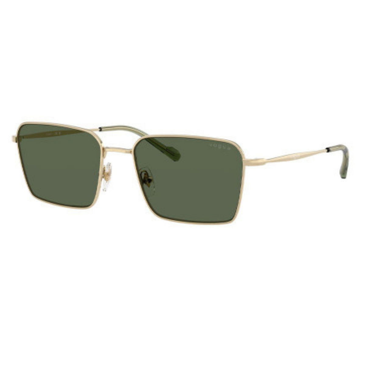 Vogue VO4338SI gold square sunglasses with dark green lenses