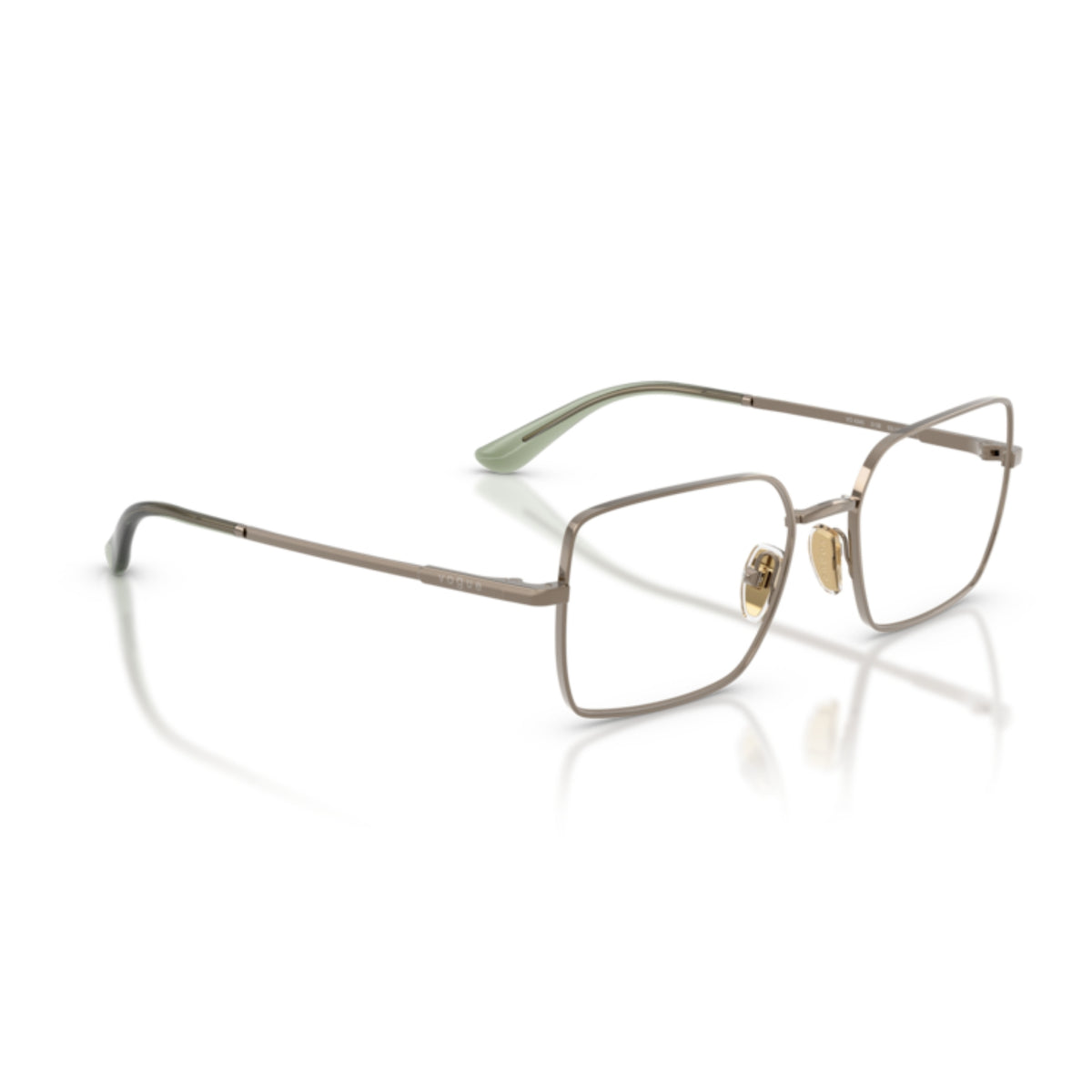 Vogue VO4340 light brown rectangle eyeglasses, angled view