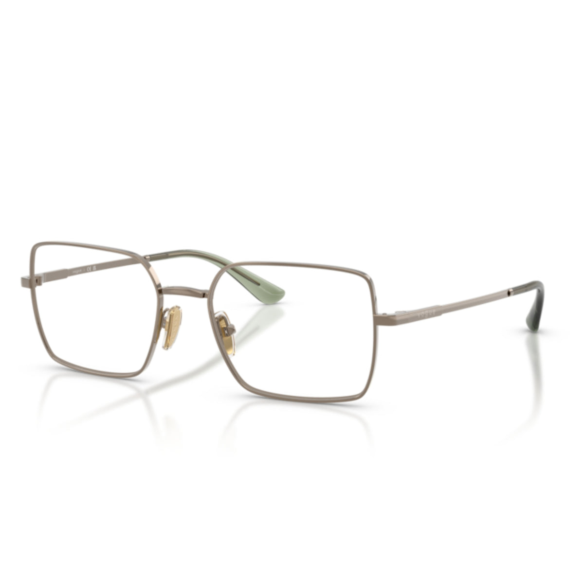 Vogue VO4340 light brown rectangle eyeglasses with metal frame