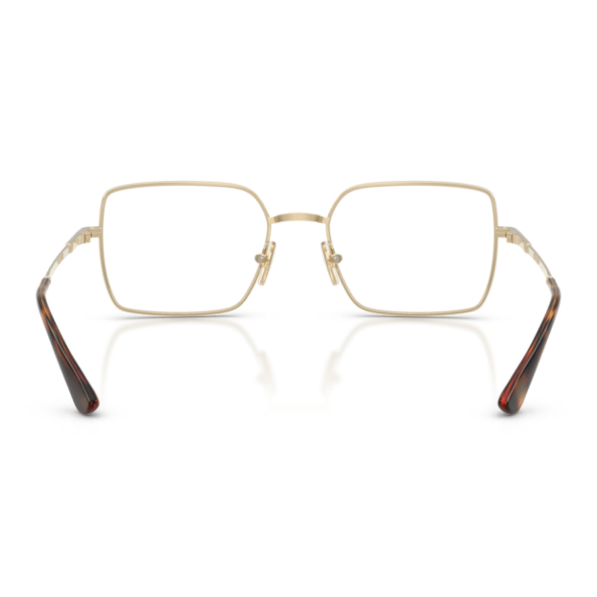 Vogue VO4340 pale gold rectangle eyeglasses, back view of the frame and temples