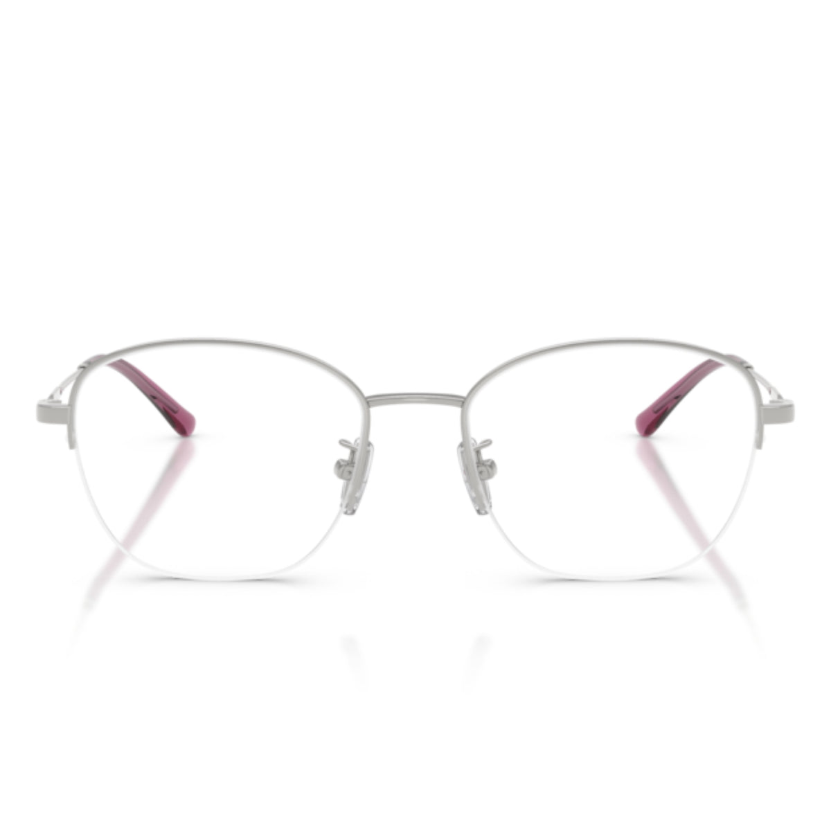Vogue VO4357D silver geometric eyeglasses, half-rim metal frame