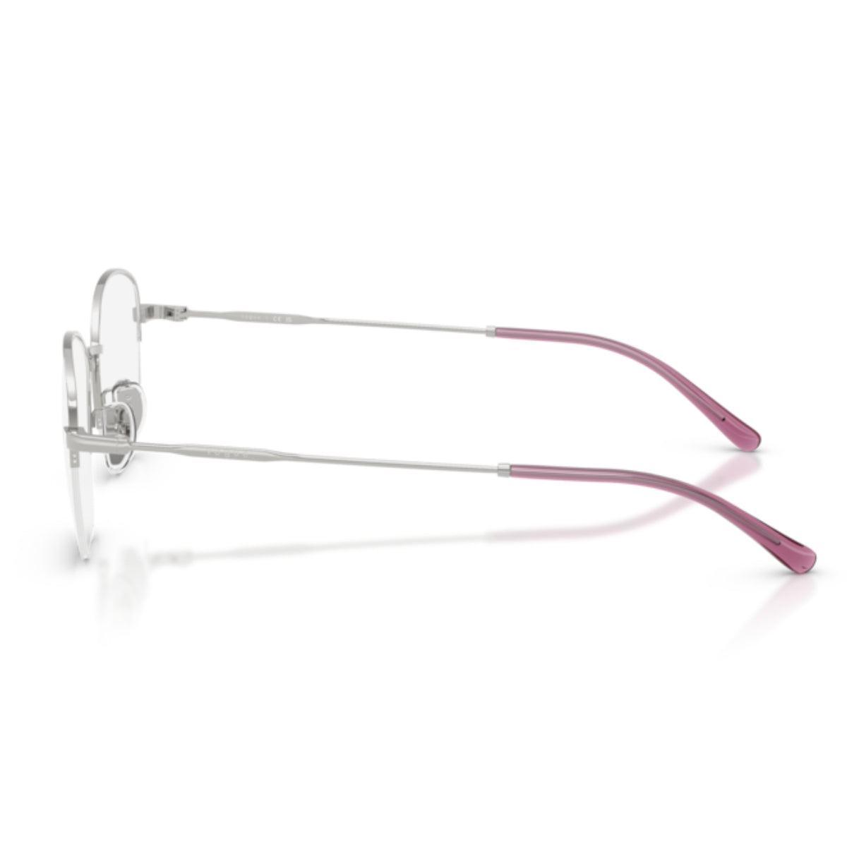 Vogue VO4357D silver geometric eyeglasses, side view of the temple