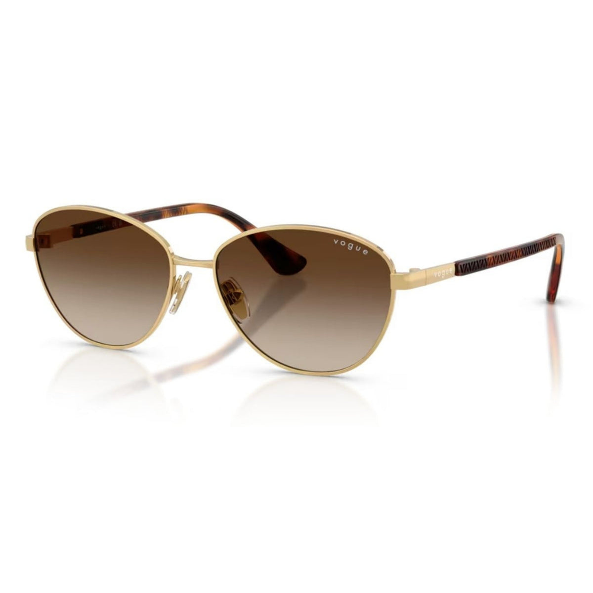 Vogue VO4360SI gold cat-eye sunglasses with brown lenses