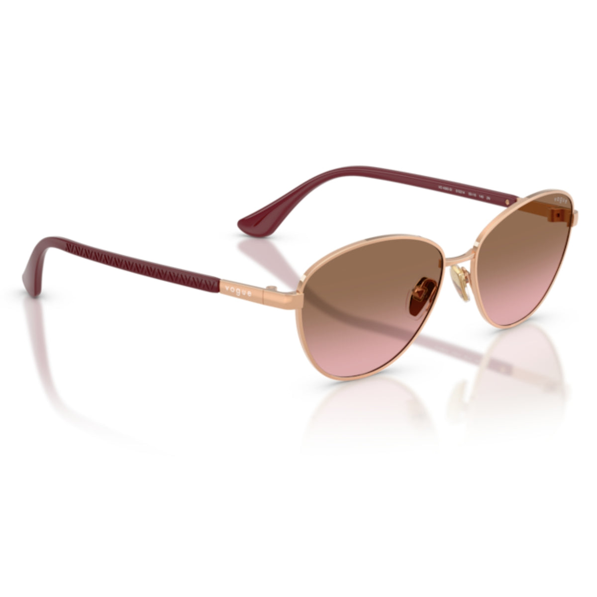Vogue VO4360SI rose gold cat-eye sunglasses, angled view