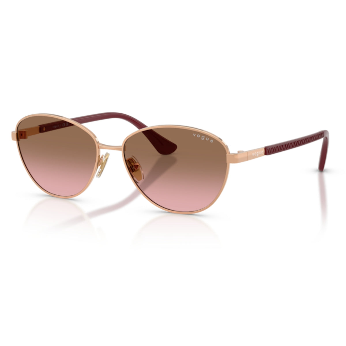 Vogue VO4360SI rose gold cat-eye sunglasses with pink lenses