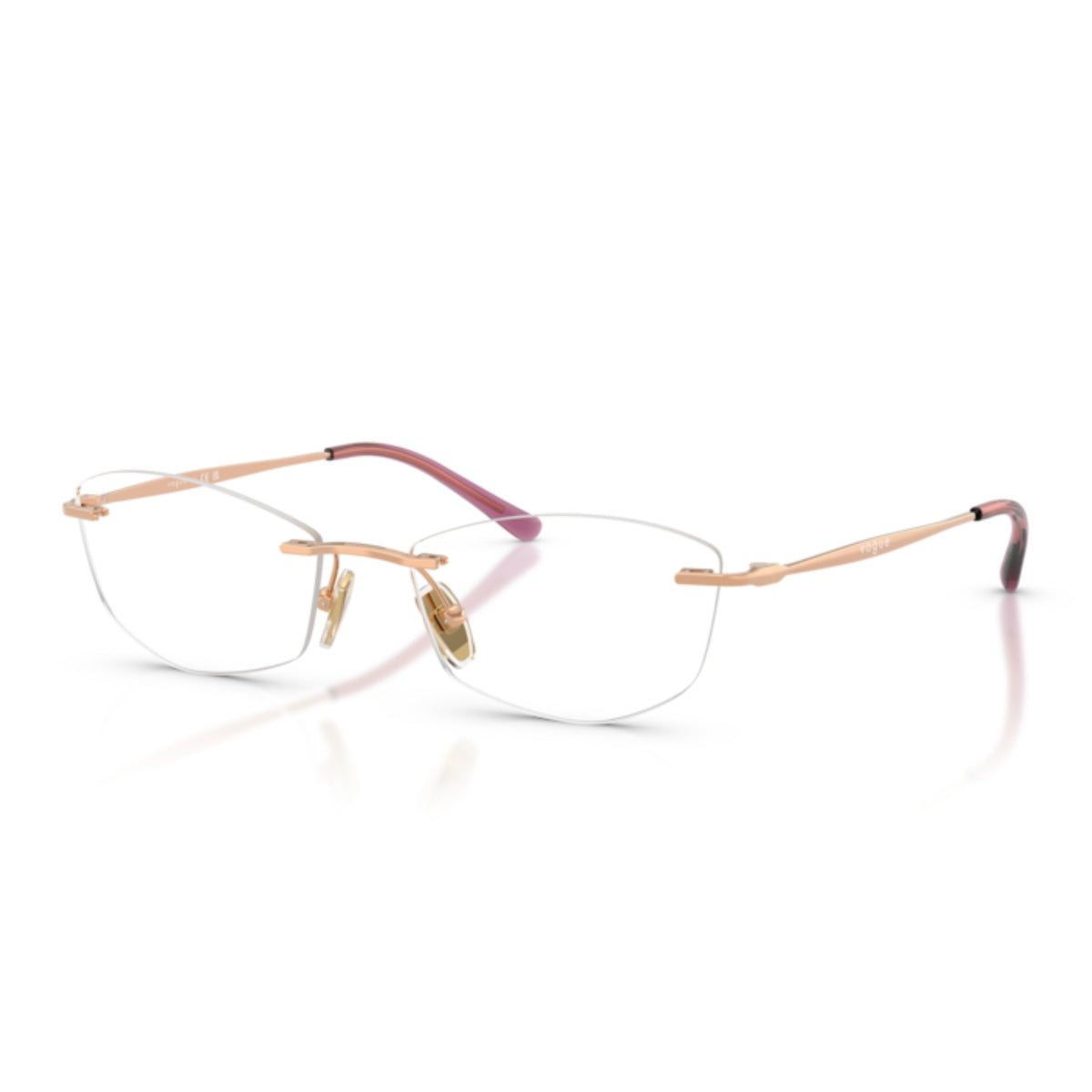 Vogue VO4361I rose gold rimless eyeglasses with metal frame