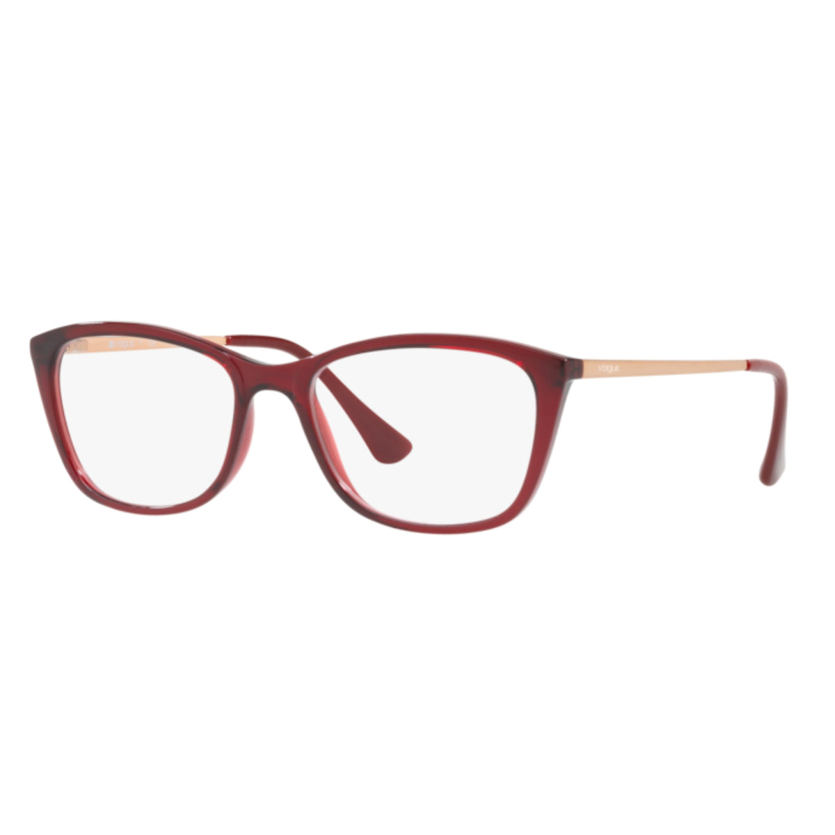 Vogue VO5204I transparent red cat-eye eyeglasses with plastic and metal frame