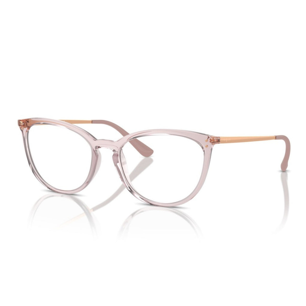 Vogue VO5276 transparent pink oval eyeglasses with plastic frame