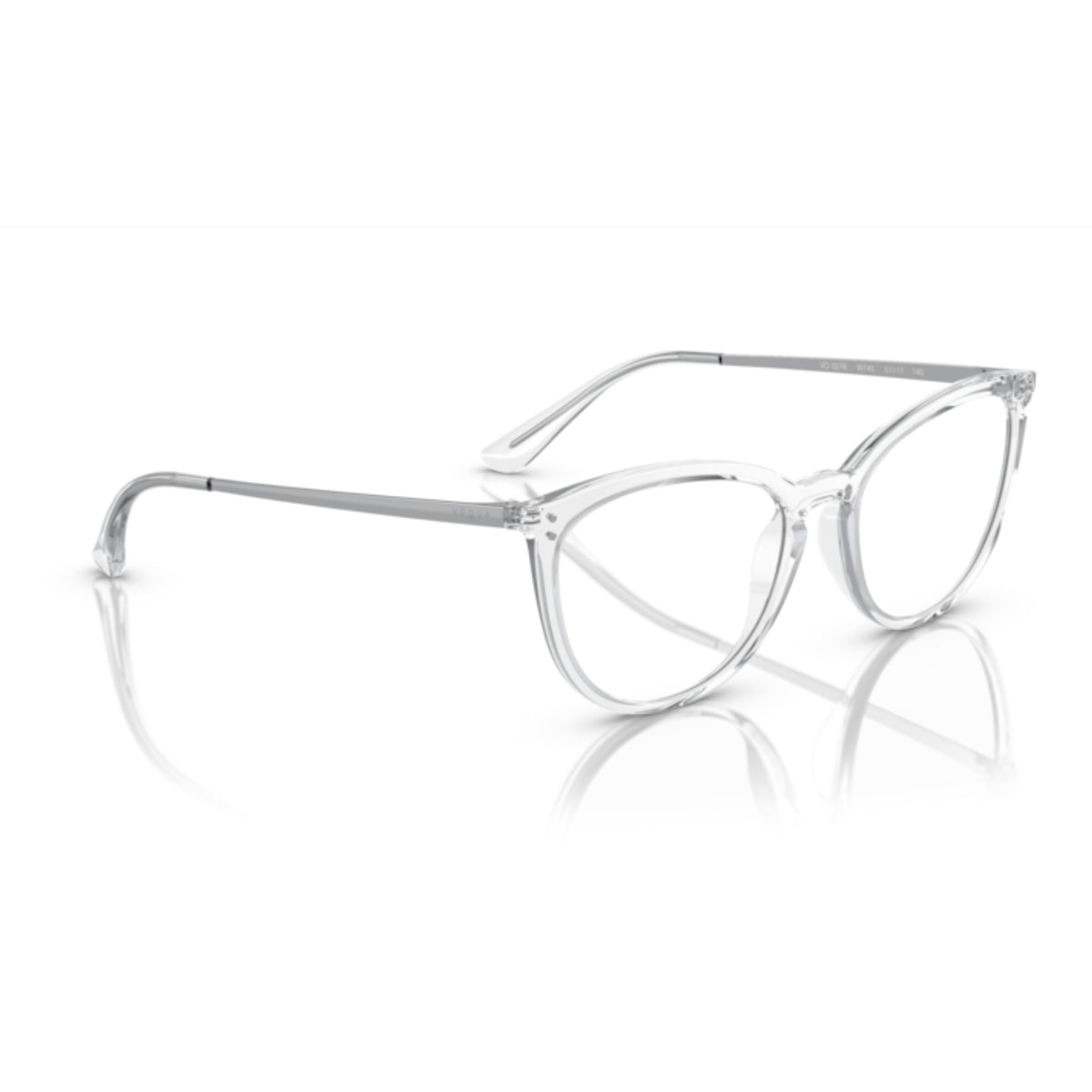 Vogue VO5276 transparent cat-eye eyeglasses, angled view