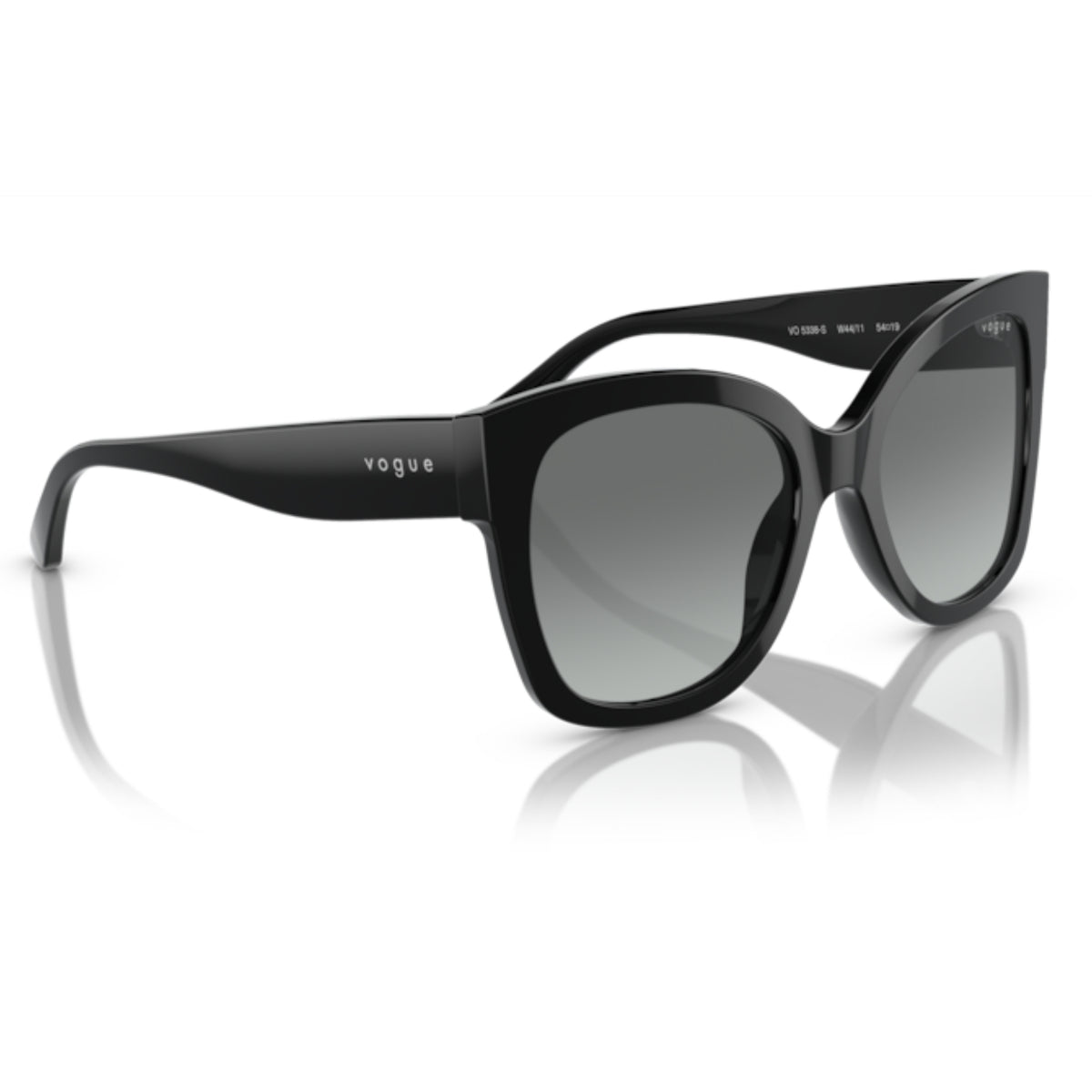 Vogue VO5338S black square sunglasses, angled view