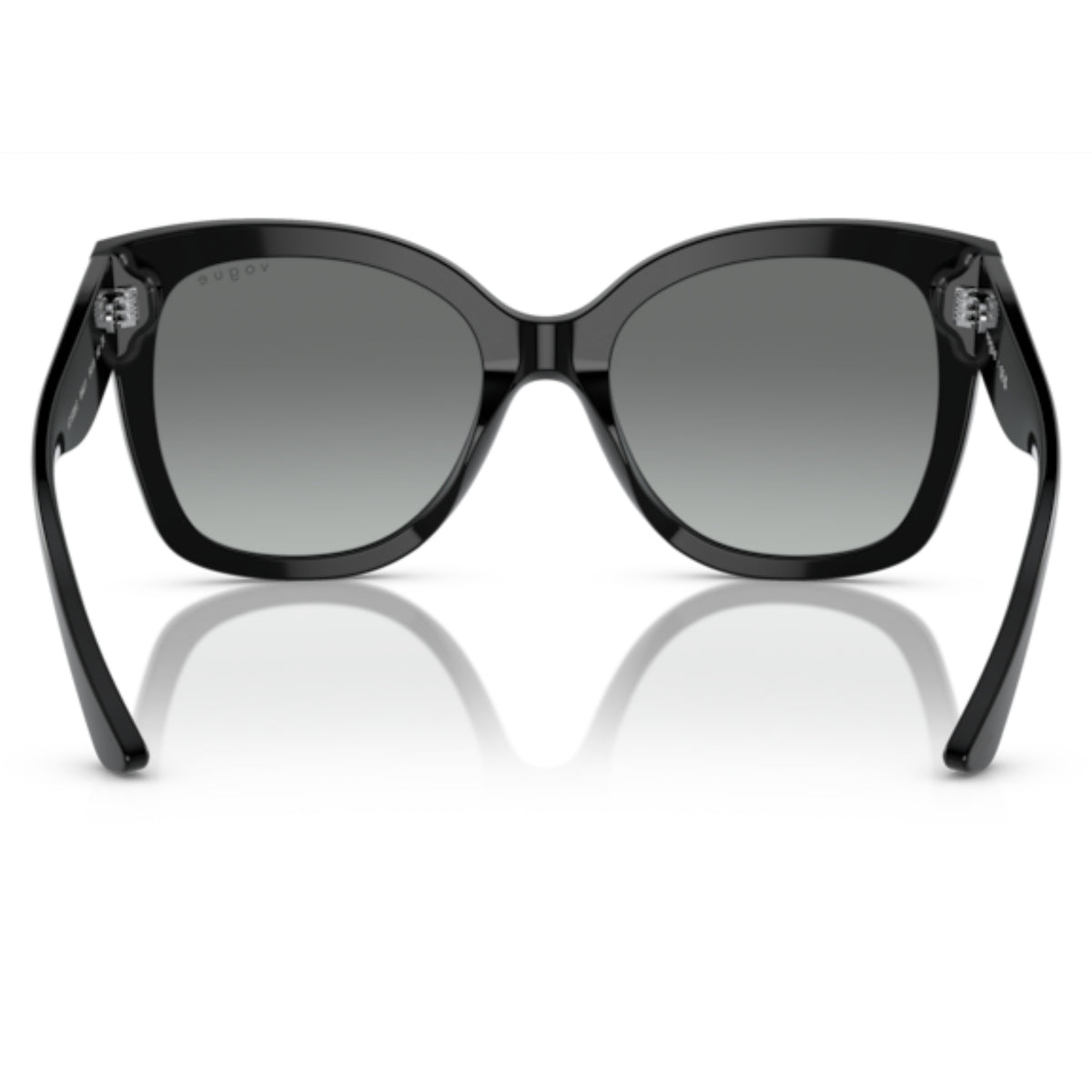 Vogue VO5338S black square sunglasses, back view of the frame and temples