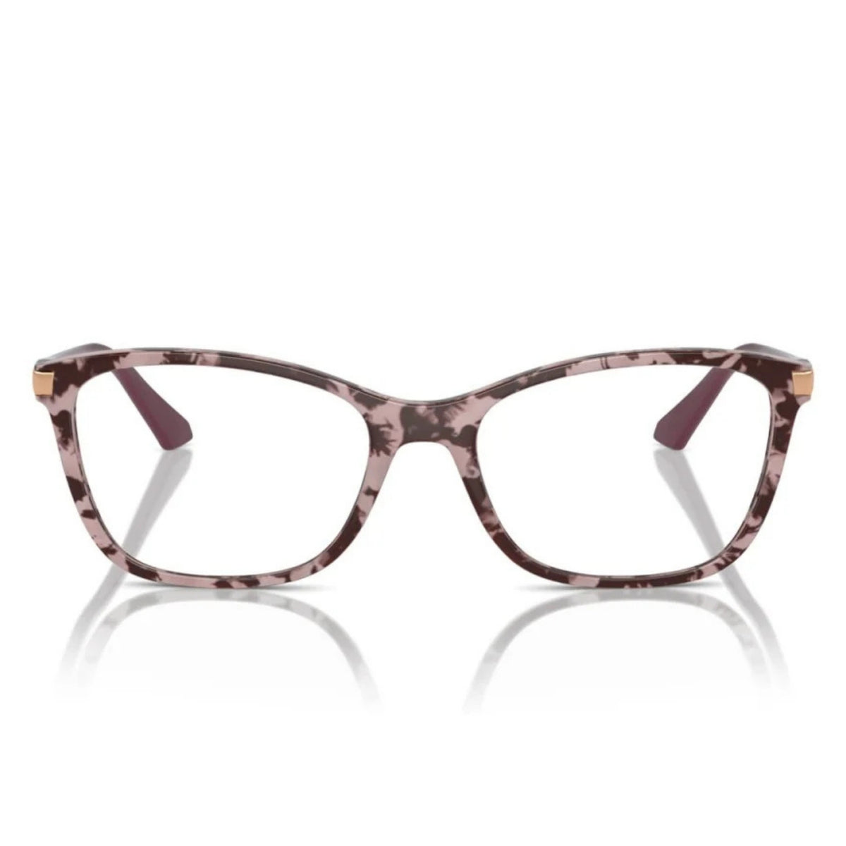 Vogue VO5378 pink tortoise square eyeglasses, full-rim plastic and metal frame