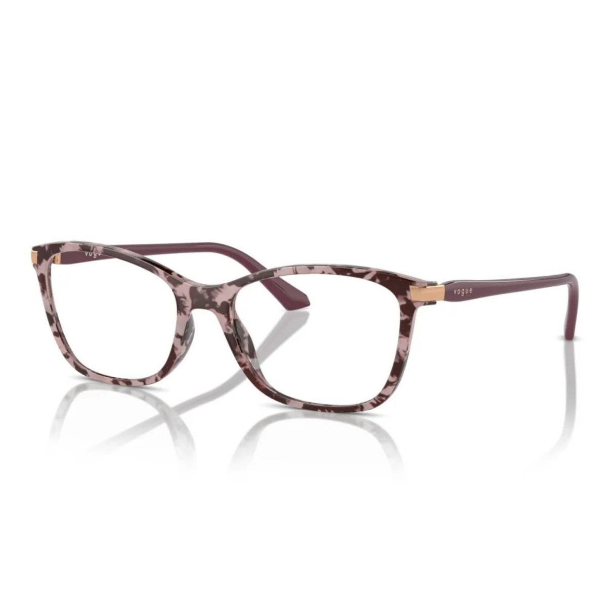 Vogue VO5378 pink tortoise square eyeglasses with plastic and metal frame