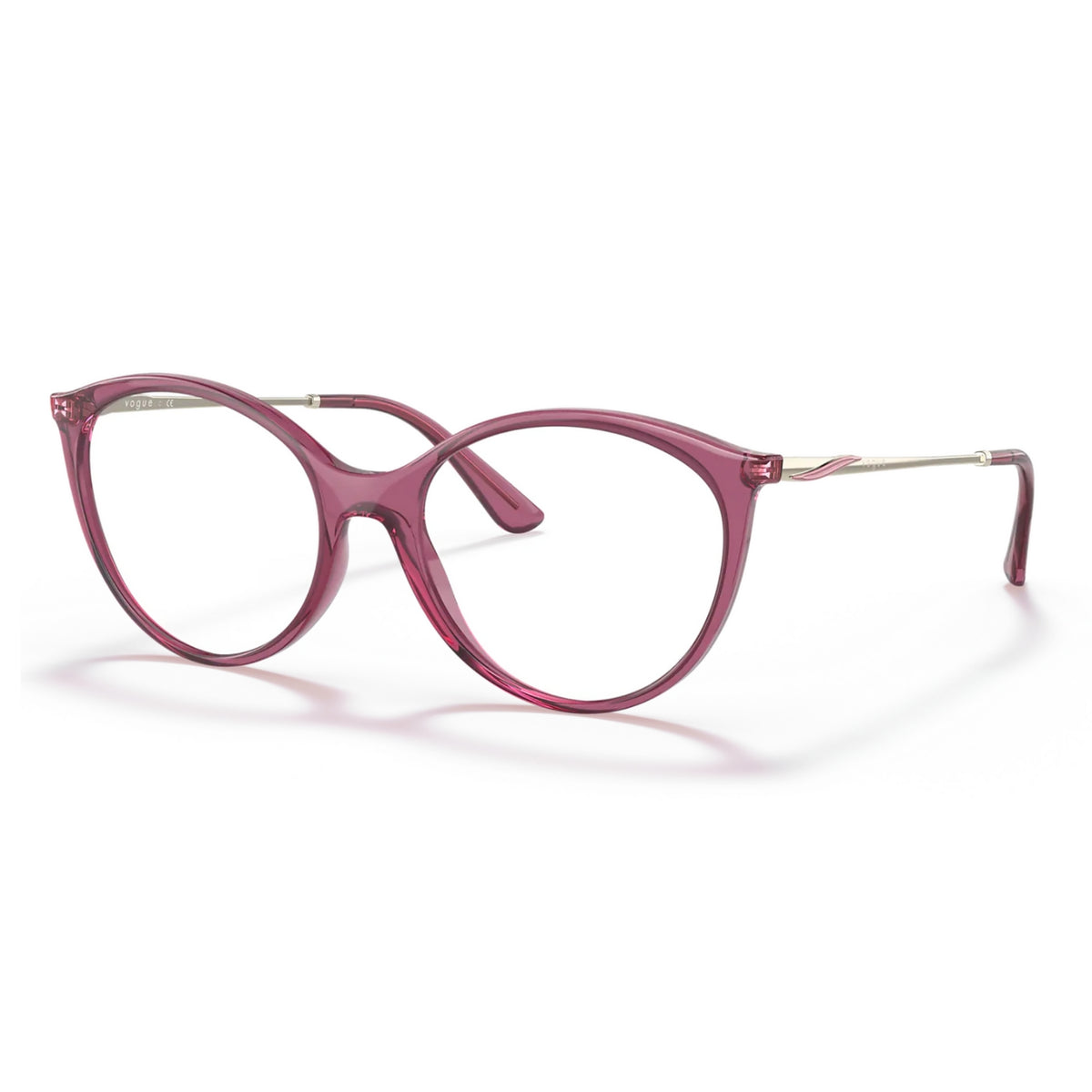 Vogue VO5387 transparent purple oval eyeglasses with lightweight and plastic frame