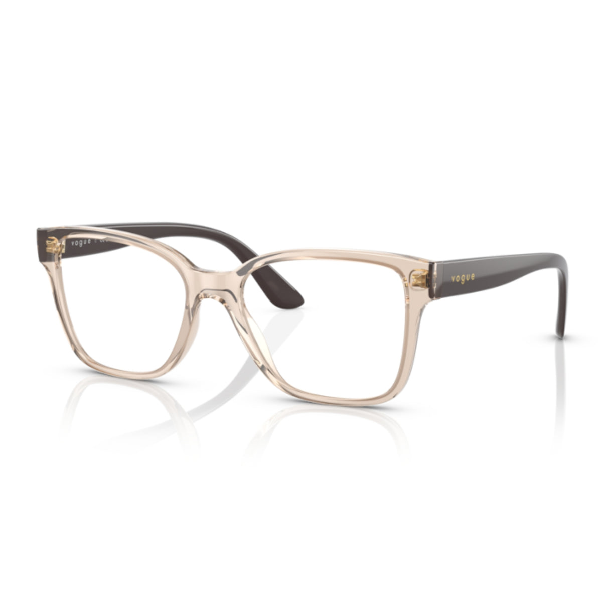 Vogue VO5452 transparent light brown square eyeglasses with plastic frame