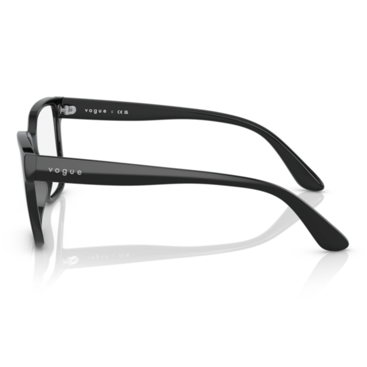 Vogue VO5452 black square eyeglasses, side view of the temple