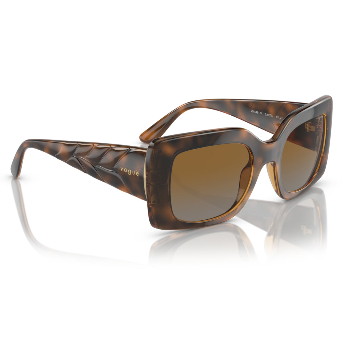 Vogue VO5481S top havana/brown rectangle sunglasses, angled view