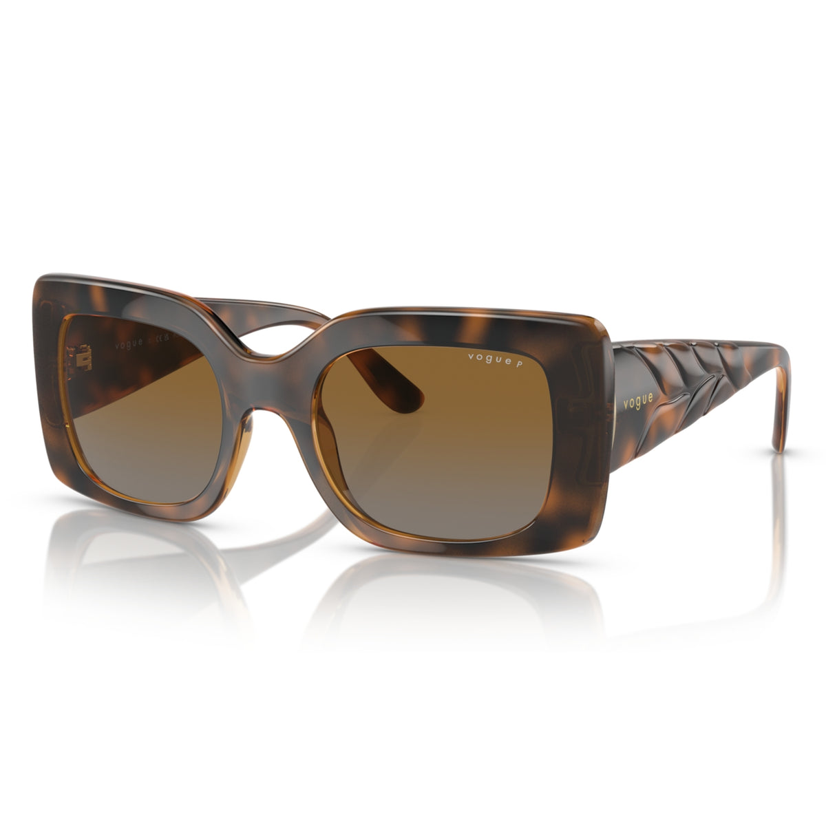 Vogue VO5481S top havana/brown rectangle sunglasses with grey lenses
