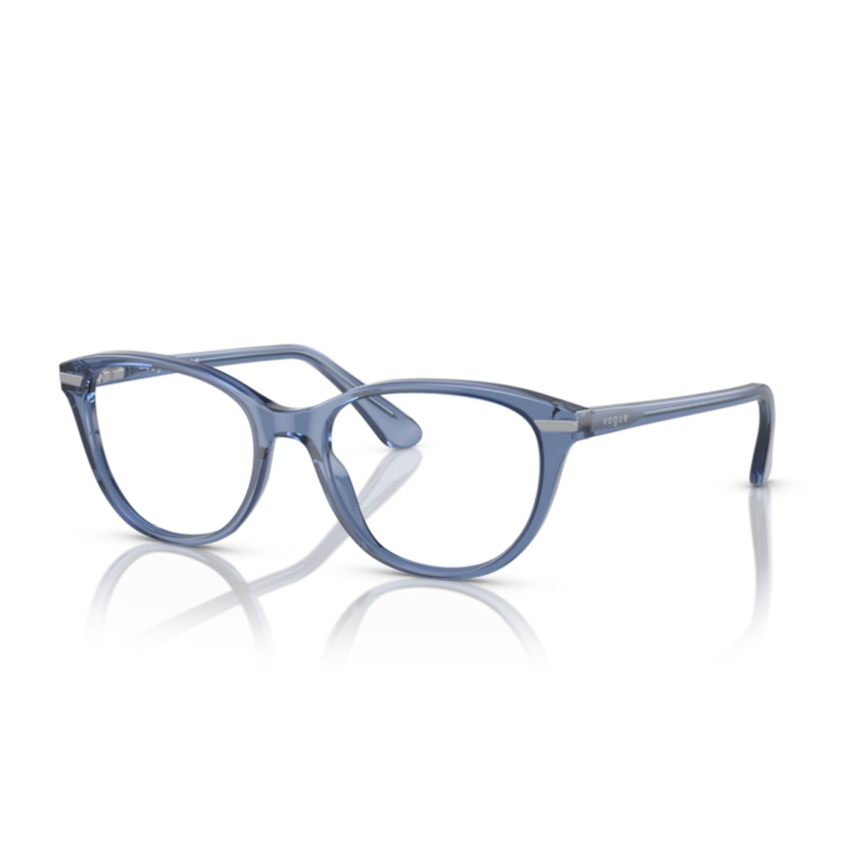 Vogue VO5497I transparent blue oval eyeglasses with acetate frame