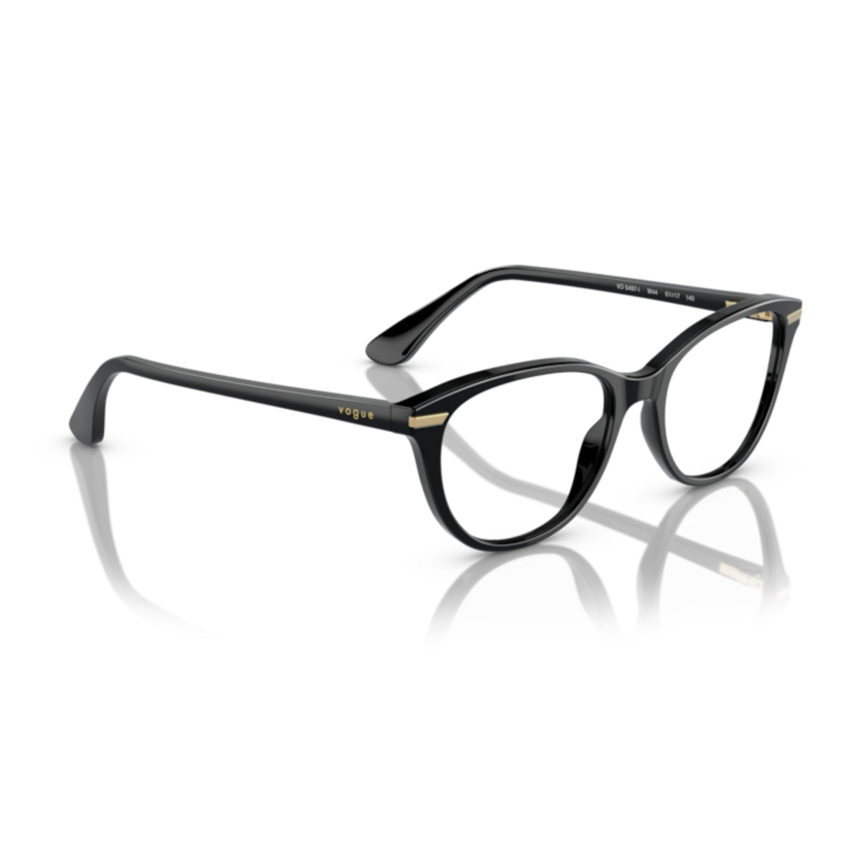 Vogue VO5497I black oval eyeglasses, angled view