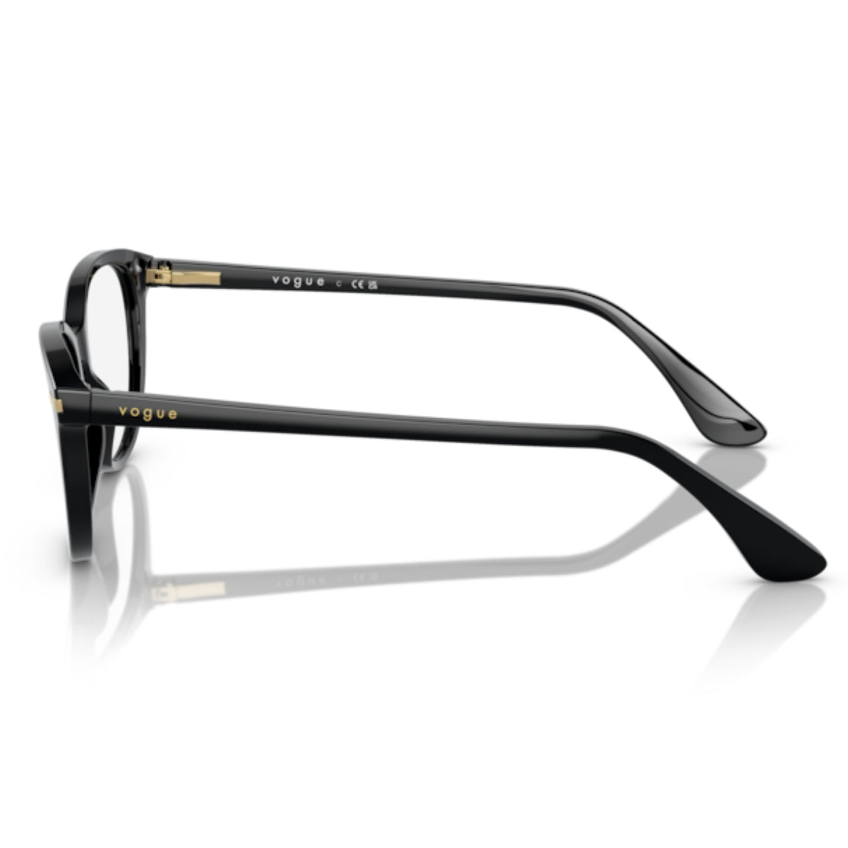 Vogue VO5497I black oval eyeglasses, side view of the temple