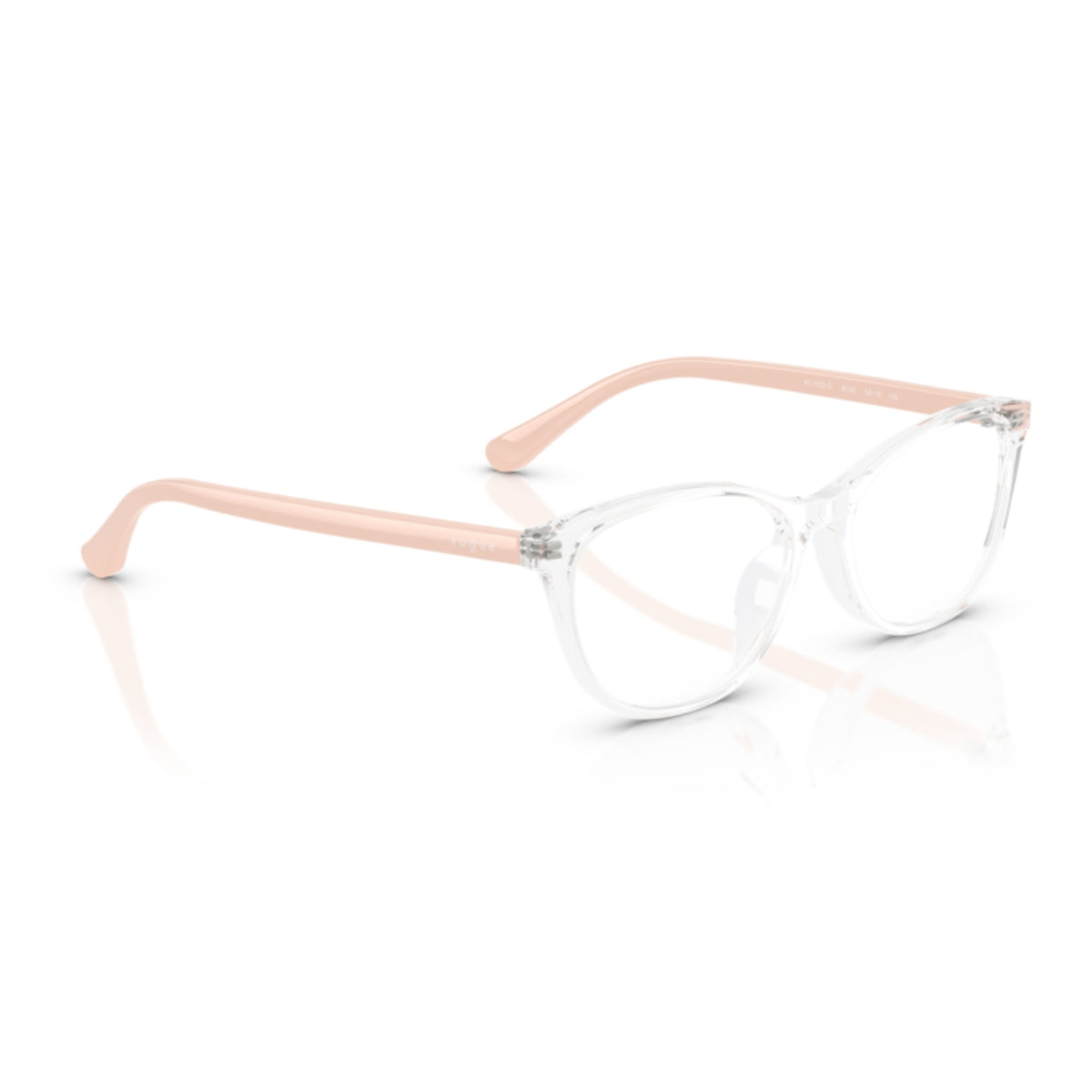 Vogue VO5502D transparent cat-eye eyeglasses, angled view