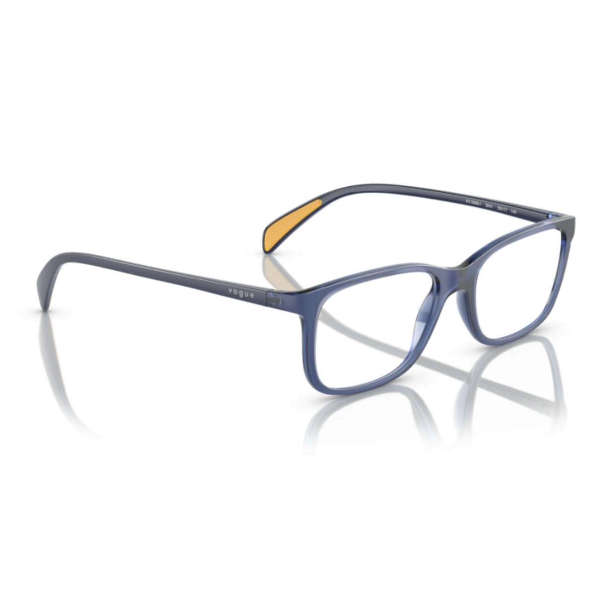 Vogue VO5508I matte/shiny blue square eyeglasses, angled view