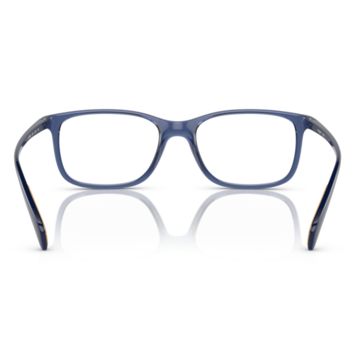 Vogue VO5508I matte/shiny blue square eyeglasses, back view of the frame and temples