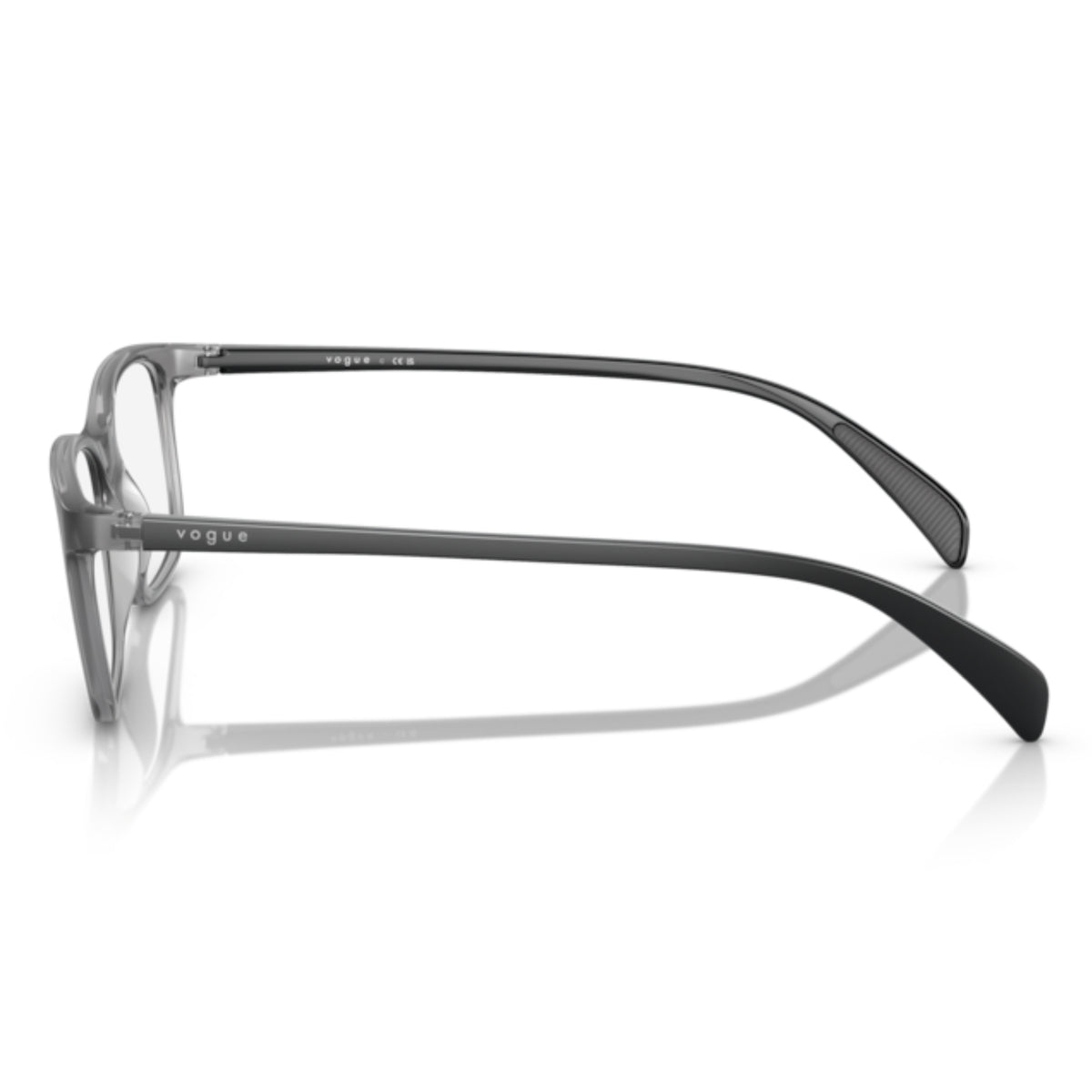 Vogue VO5508I matte/shiny grey square eyeglasses, side view of the matte black temple