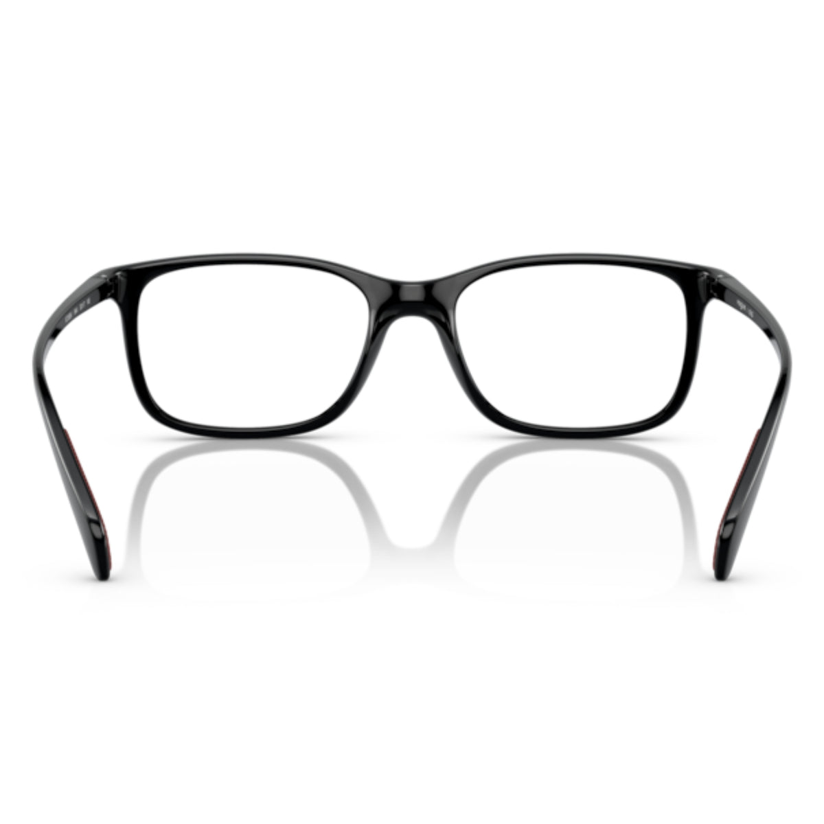 Vogue VO5508I matte/shiny black square eyeglasses, back view of the frame and temples