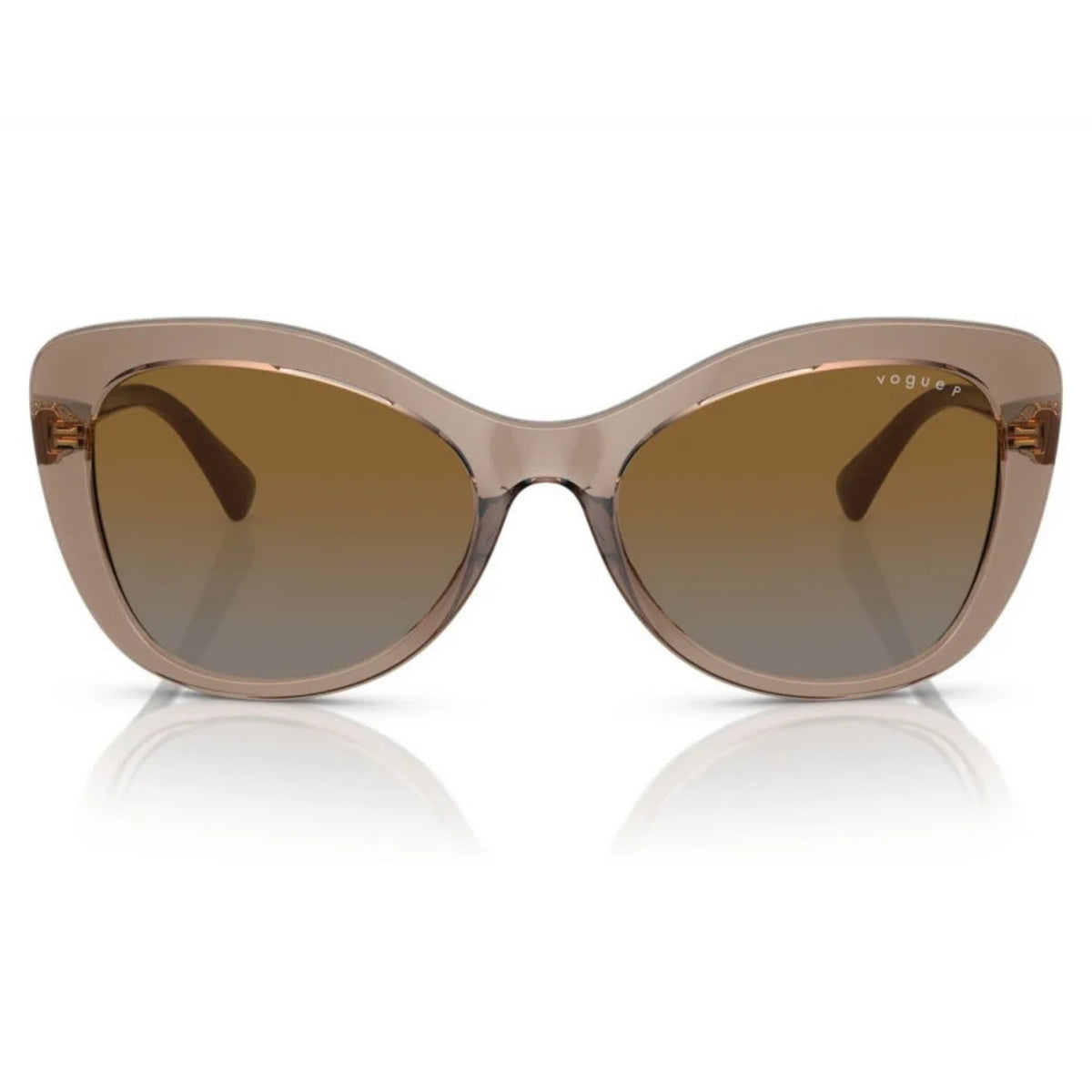 Vogue VO5515SB transparent brown cat-eye sunglasses, full-rim lightweight and metal frame