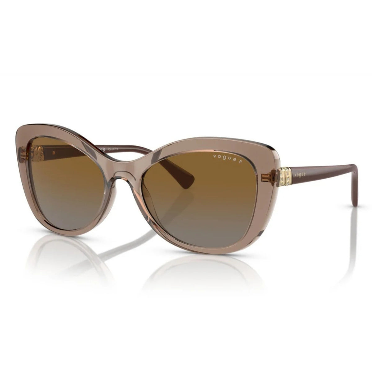 Vogue VO5515SB transparent brown cat-eye sunglasses with brown lenses