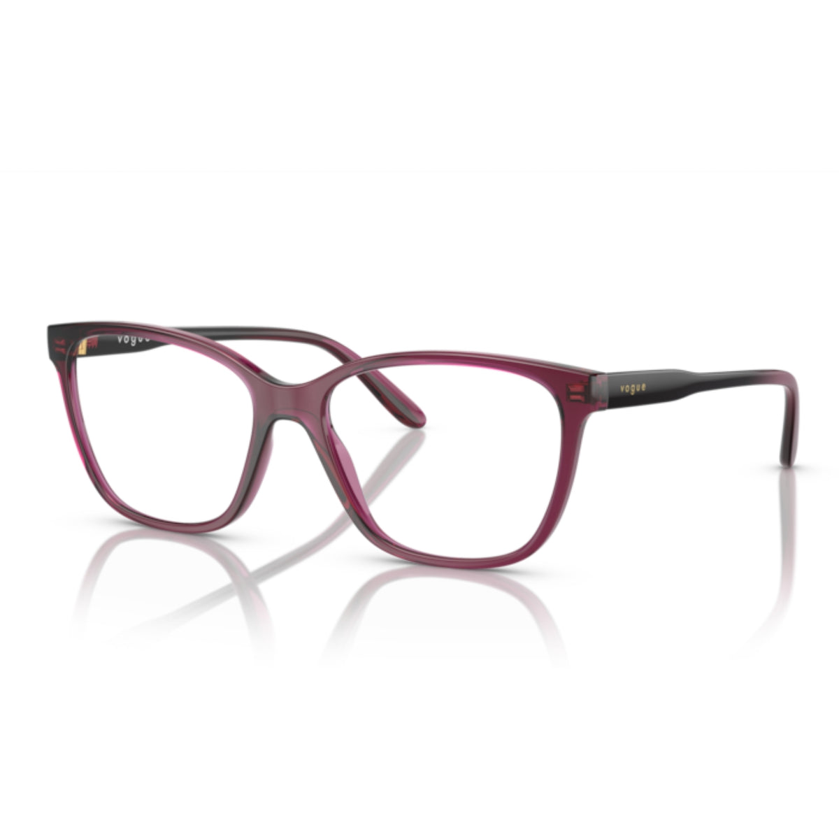 Vogue VO5518 transparent dark cherry square eyeglasses with lightweight frame