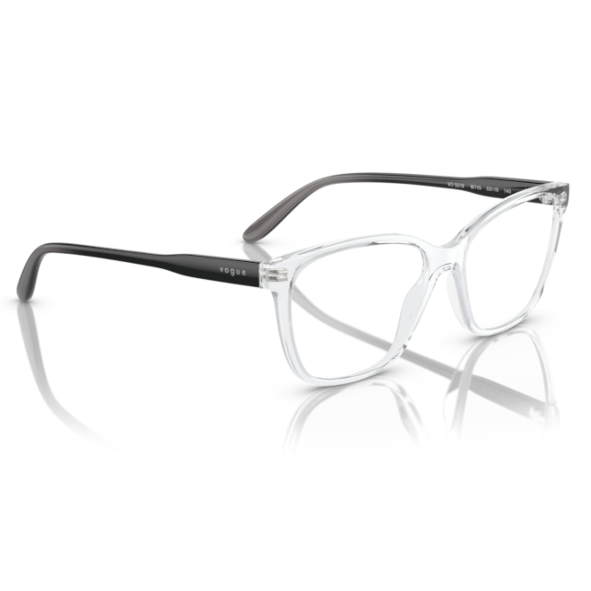Vogue VO5518 transparent square eyeglasses, angled view