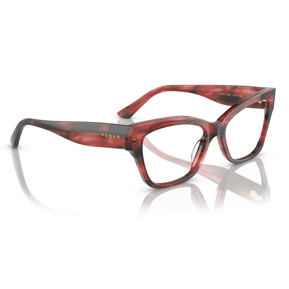 Vogue VO5523 havana tortoise cat-eye eyeglasses, angled view