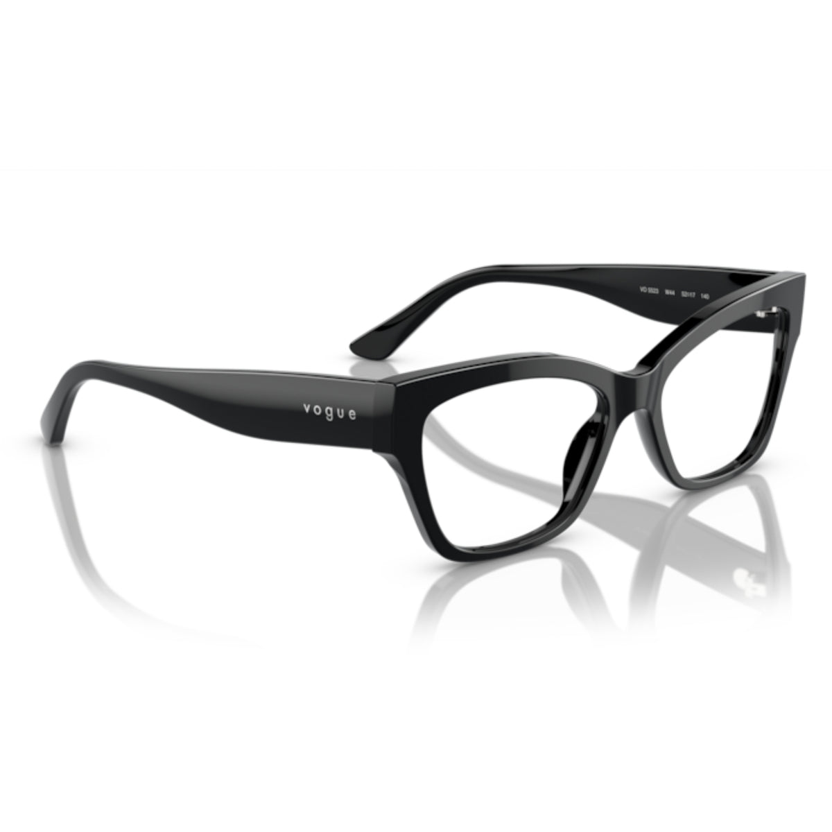 Vogue VO5523 black cat-eye eyeglasses, angled view