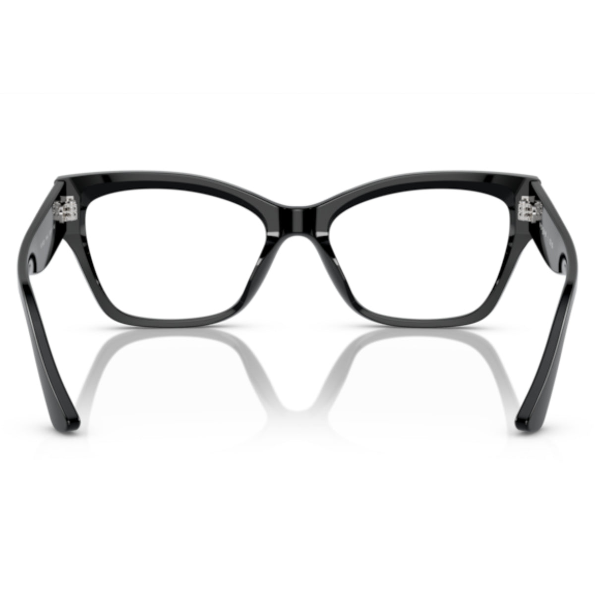 Vogue VO5523 black cat-eye eyeglasses, back view of the frame and temples